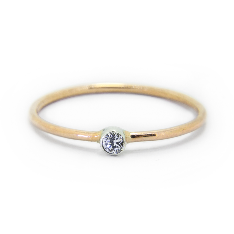 9ct Gold Diamond Skinny Ring