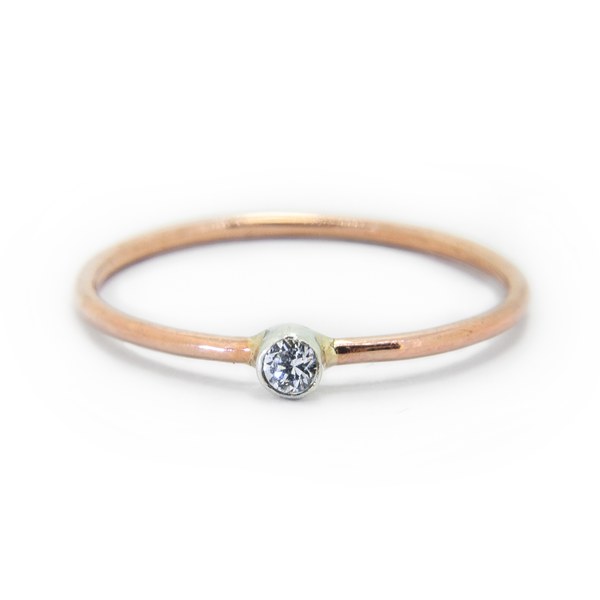 9ct Gold Diamond Skinny Ring