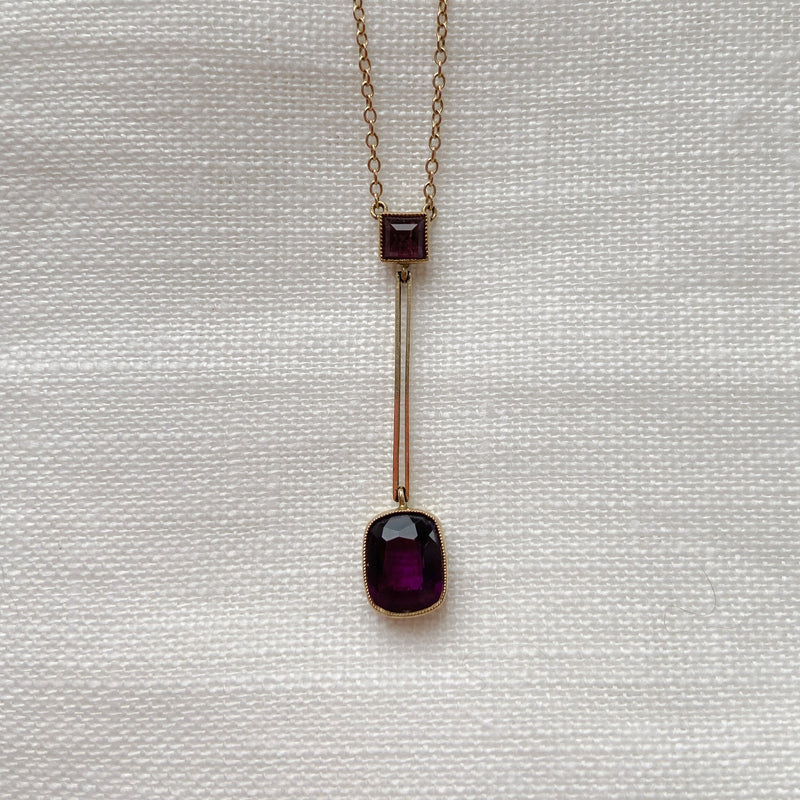 Amethyst Lavaliere Necklace