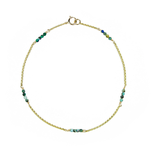 Natural Turquoise Grace Bracelet - 9ct Gold