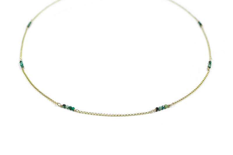 Natural Turquoise Grace Necklace - 9ct Gold