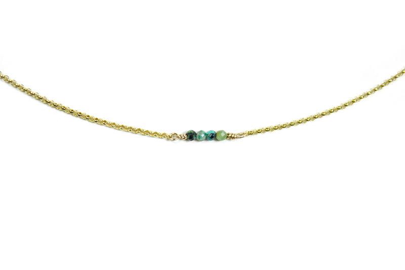 Natural Turquoise Grace Necklace - 9ct Gold