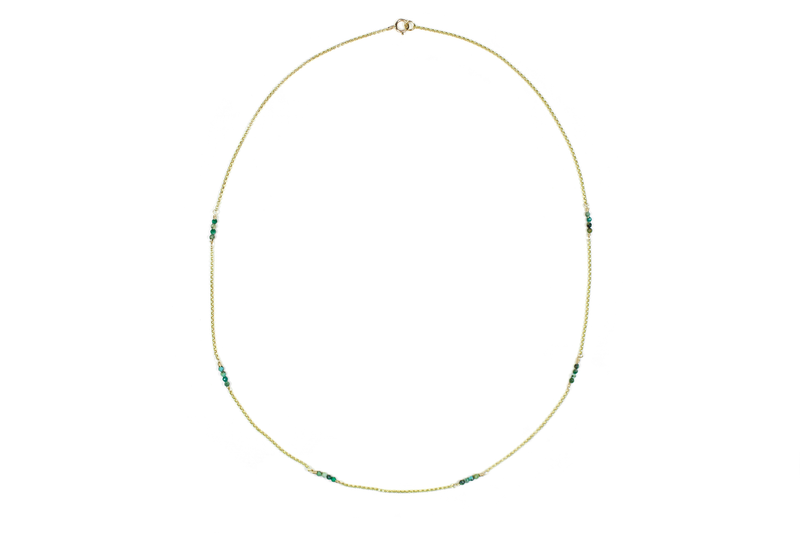 Natural Turquoise Grace Necklace - 9ct Gold