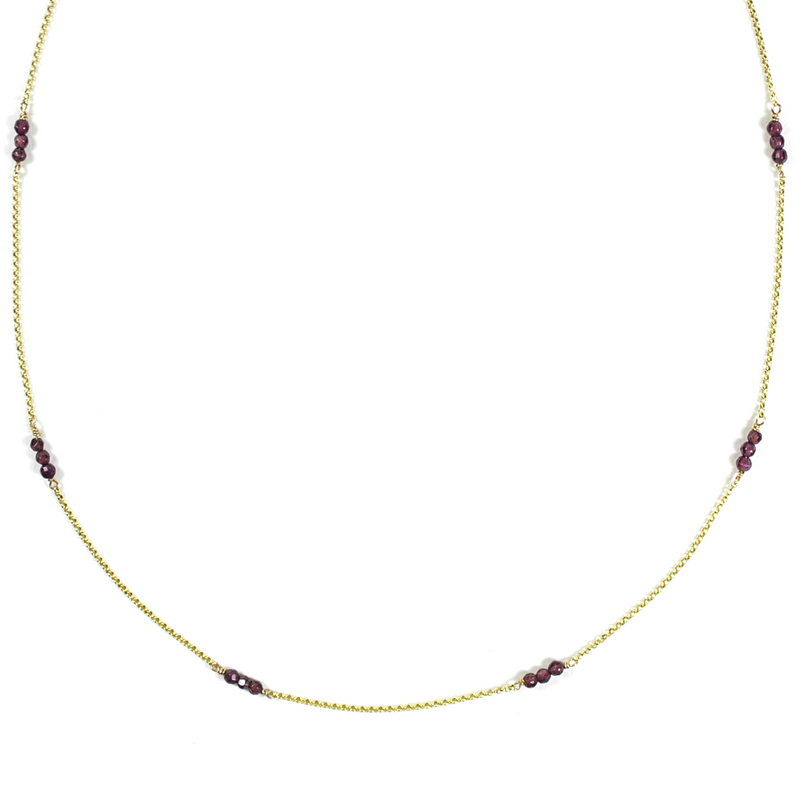 Garnet Grace Necklace - 9ct Gold