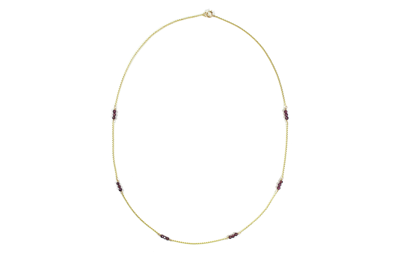 Garnet Grace Necklace - 9ct Gold