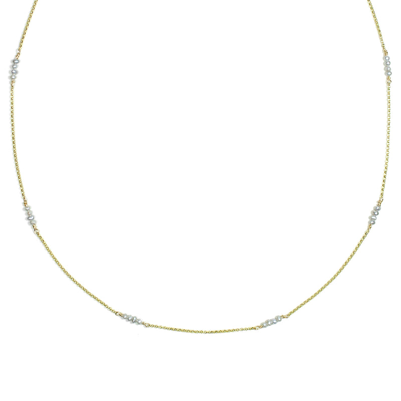 Grey Pearl Grace Necklace - 9ct Gold