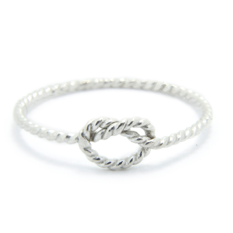 Sterling Silver Rope Love Knot Ring