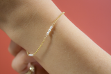 White Pearl Grace Bracelet - 9ct Gold