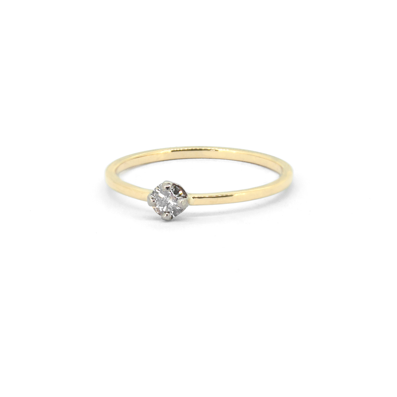 Petite Salt & Pepper Diamond Ring