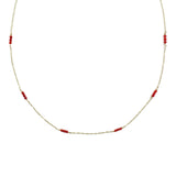 Red Coral Grace Necklace - 9ct Gold