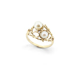 Retro Pearl Anemone Ring
