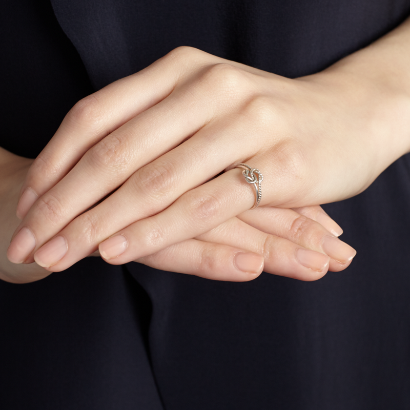 Pandora silver love knot 2025 ring