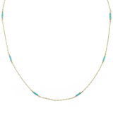 Tubular Turquoise Grace Necklace - 9ct Gold