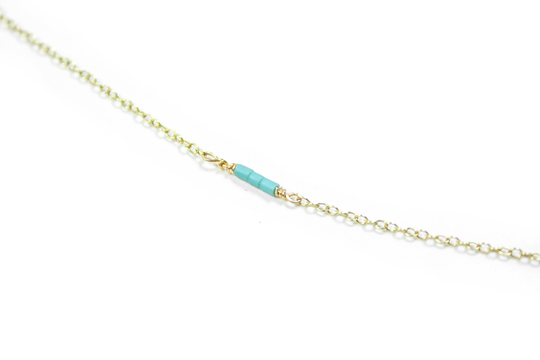 Tubular Turquoise Grace Bracelet - 9ct Gold