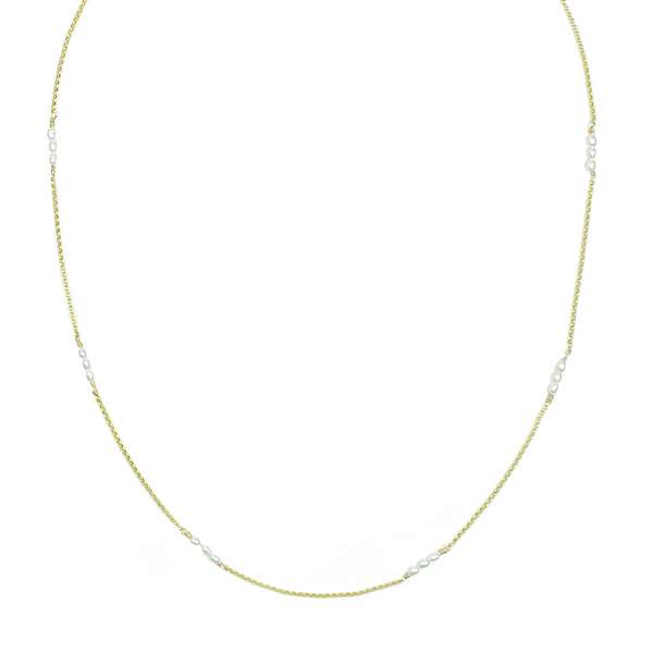 White Pearl Grace Necklace - 9ct Gold