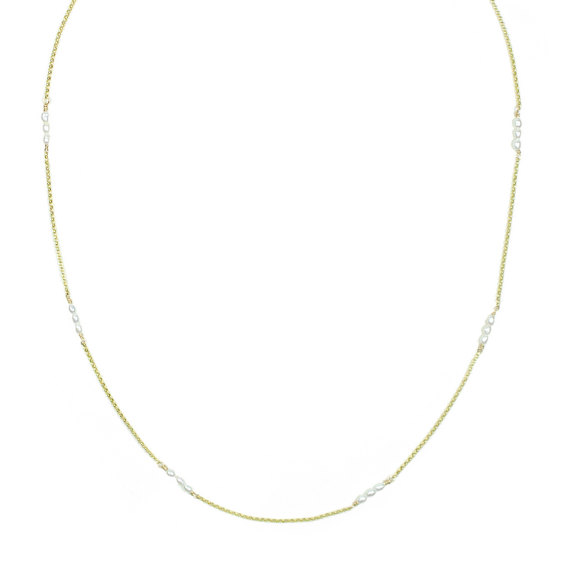 White Pearl Grace Necklace - 9ct Gold