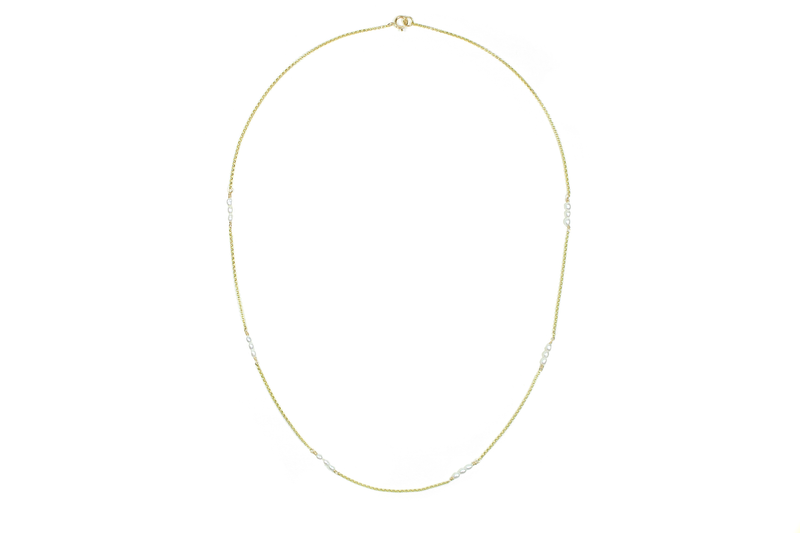 White Pearl Grace Necklace - 9ct Gold