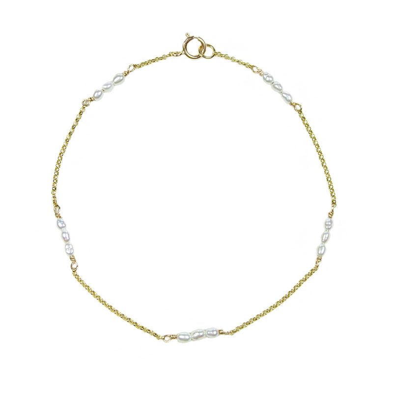 White Pearl Grace Bracelet - 9ct Gold
